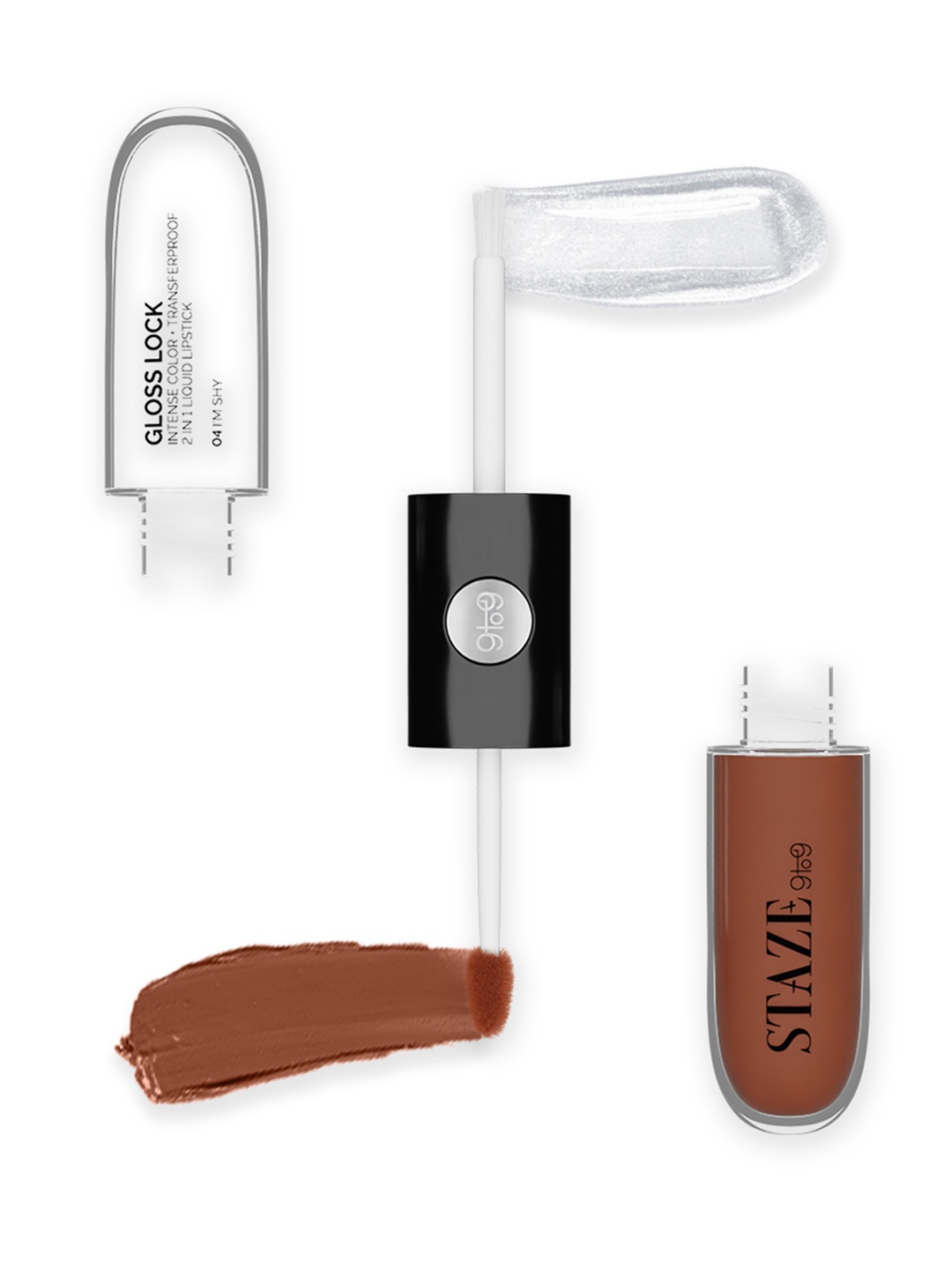 

STAZE 9to9 Gloss Lock 2-in-1 Liquid Lipstick 7 g - I'm Shy 04, Brown