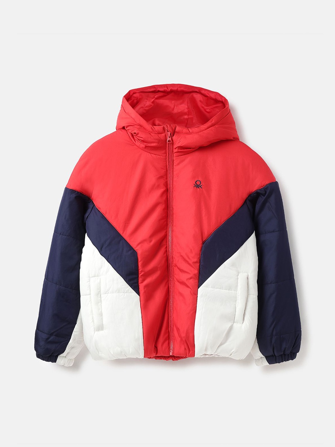 

United Colors of Benetton Boys Colourblocked Padded Jacket, Red