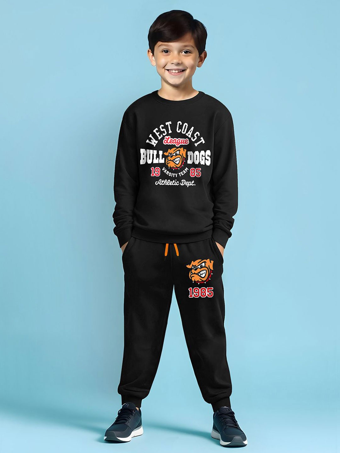 

HERE&NOW Boys Printed T-shirt with Trousers, Black