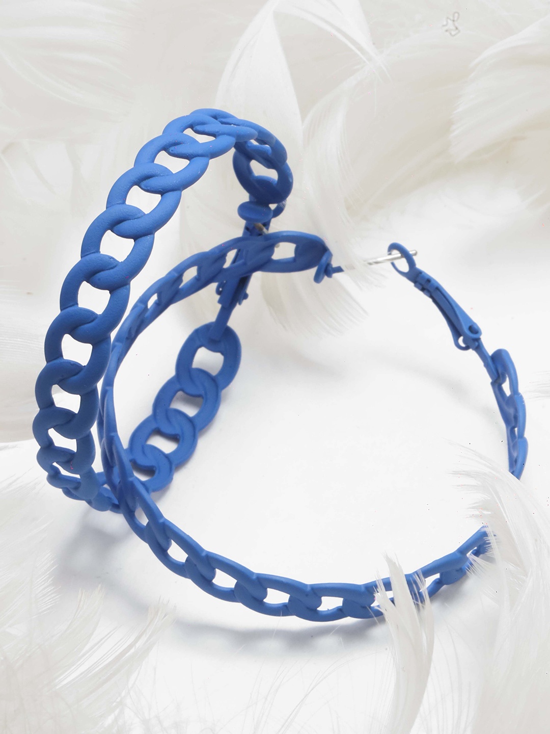 

Maansh Contemporary Half Hoop Earrings, Blue