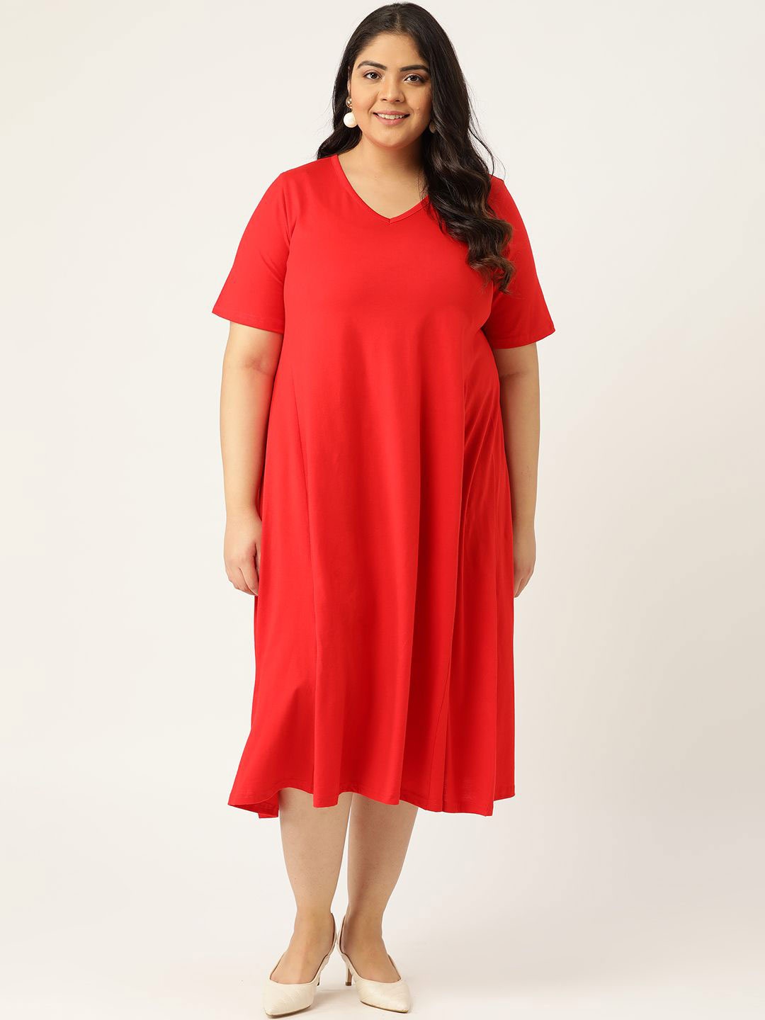 

theRebelinme A-Line Midi Dress, Red