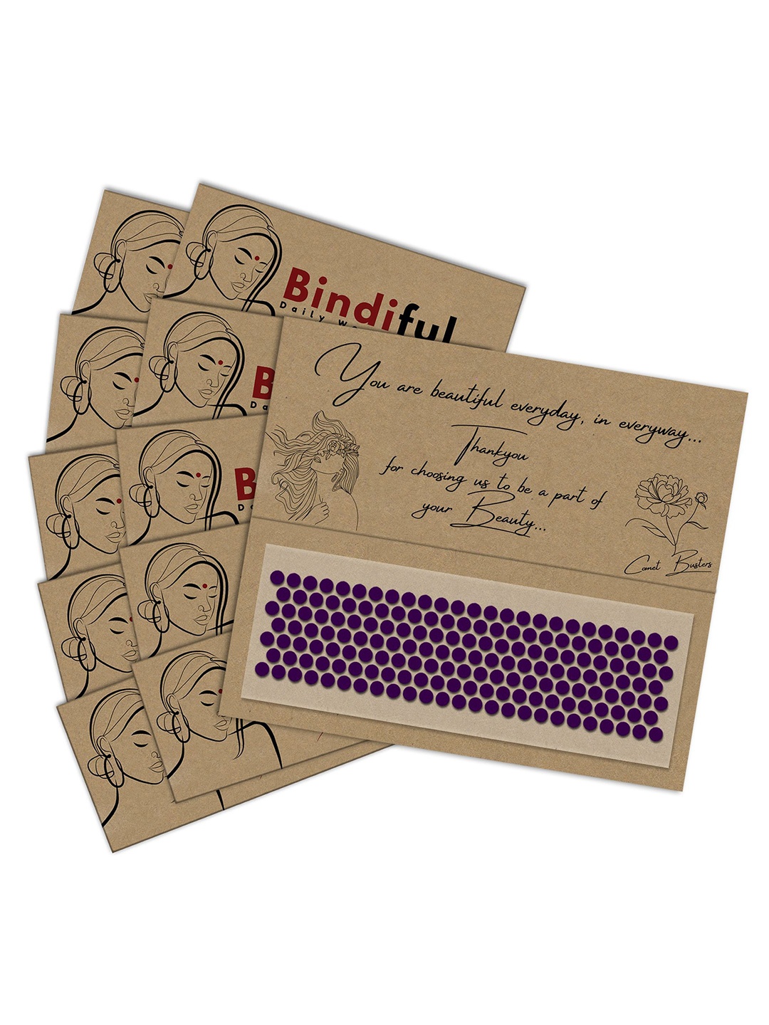 

Comet Busters Bindiful Set Of 10 Traditional Bindis - Purple
