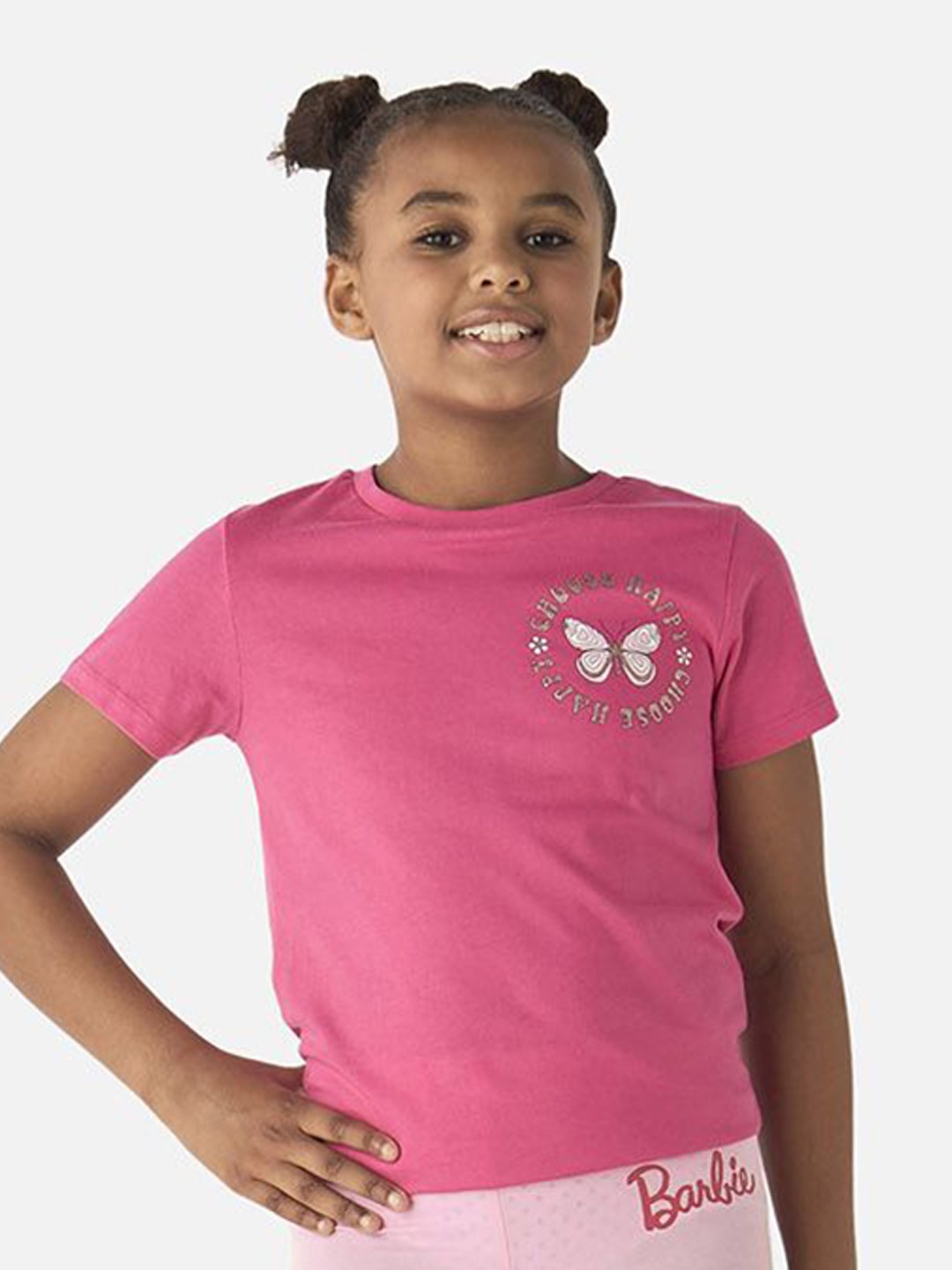 

Juniors by Babyshop Girls Printed Cotton T-shirt, Pink