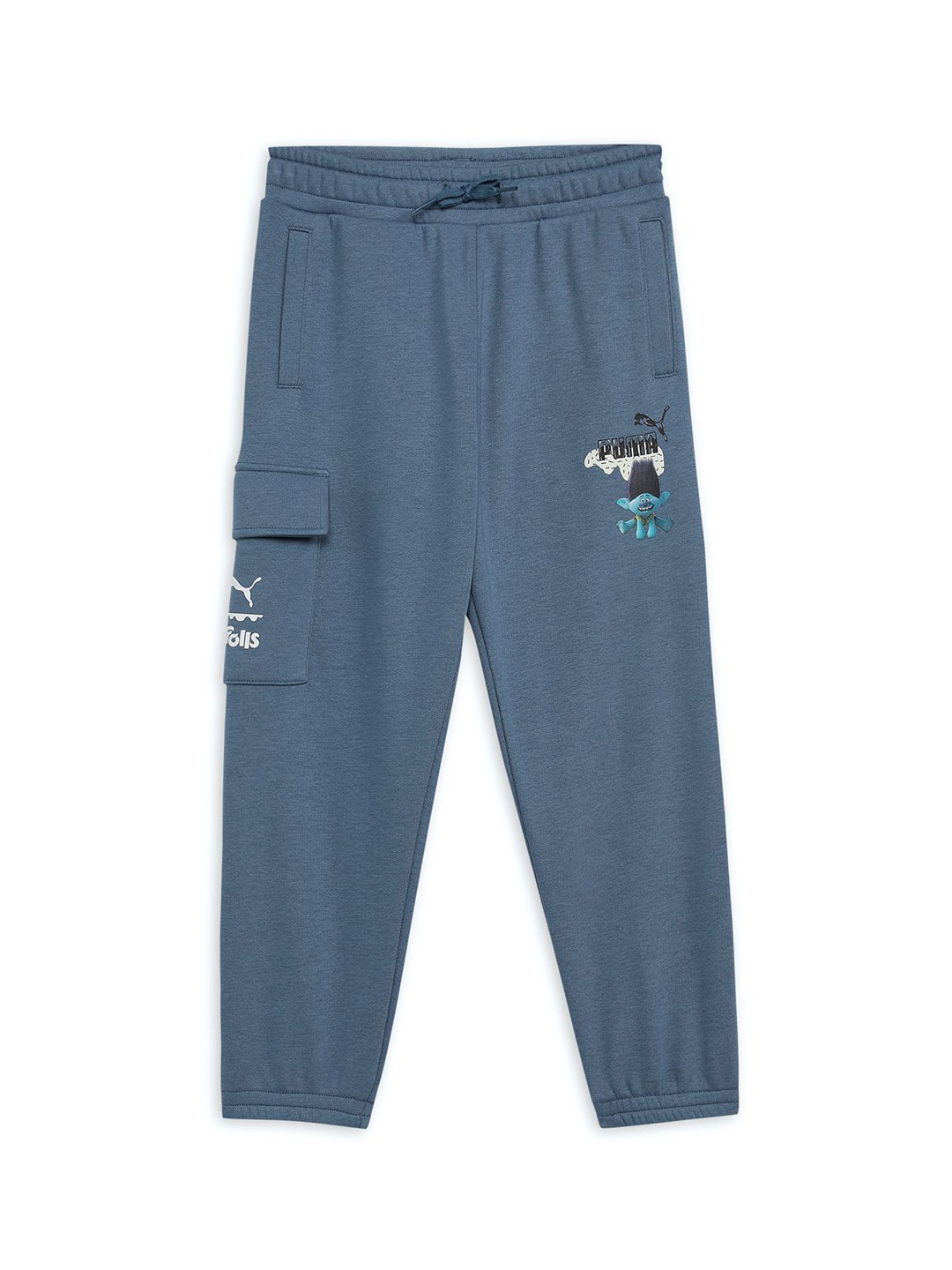 

Puma x Trolls Boys Graphic Printed Cargo Trousers, Blue