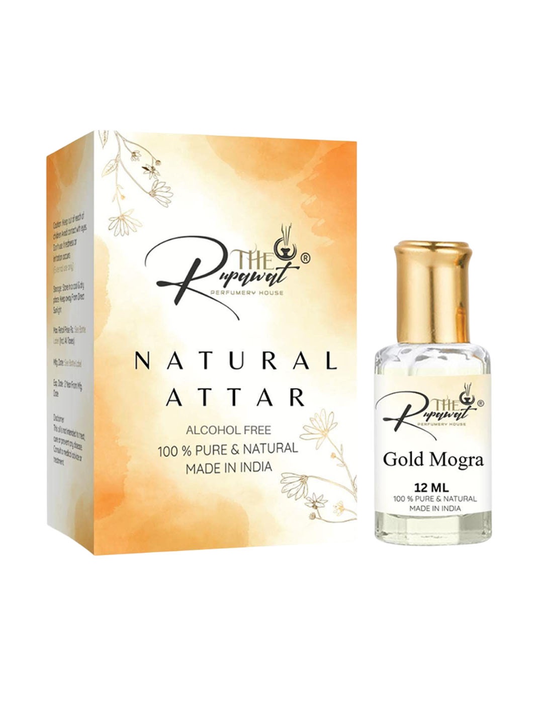 

THE RUPAWAT Perfumery House Gold Mogra Natural & Pure Alcohol Free Attar - 12 ml, Transparent