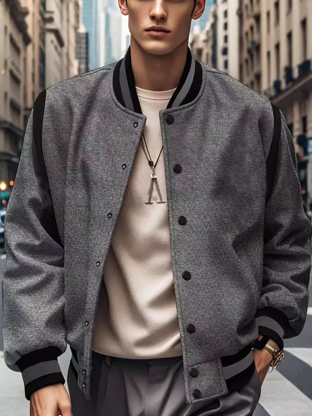 

StyleCast x Revolte Men Lightweight Sporty Jacket, Grey