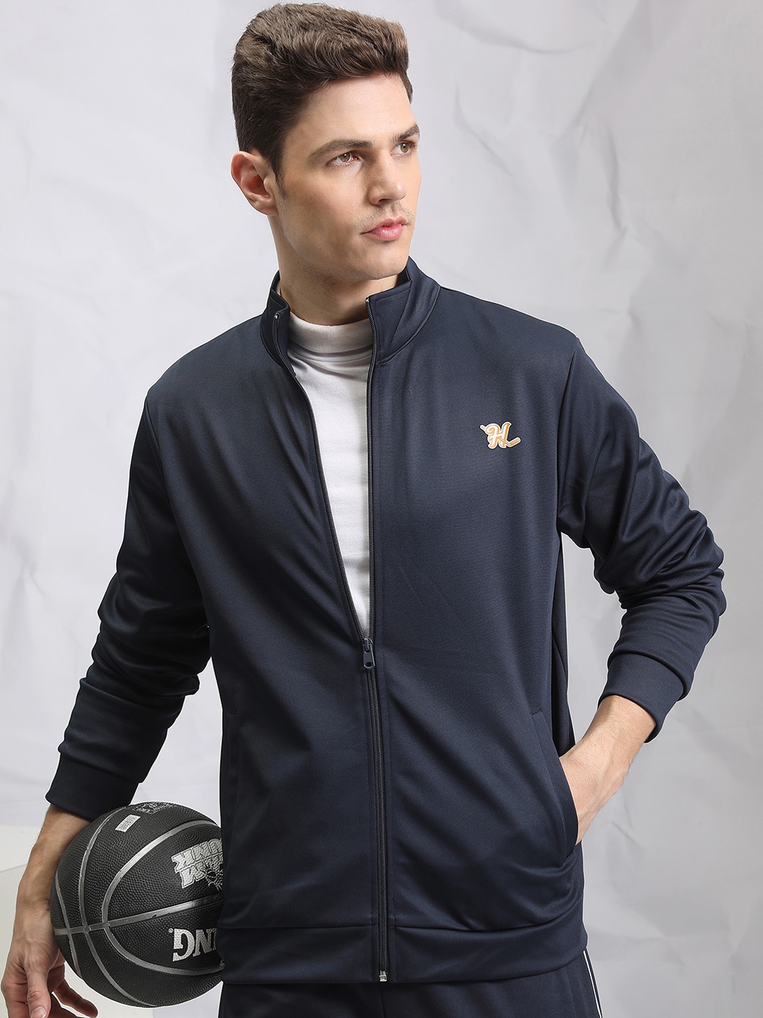 

HIGHLANDER Hooded Bomber Jacket, Navy blue
