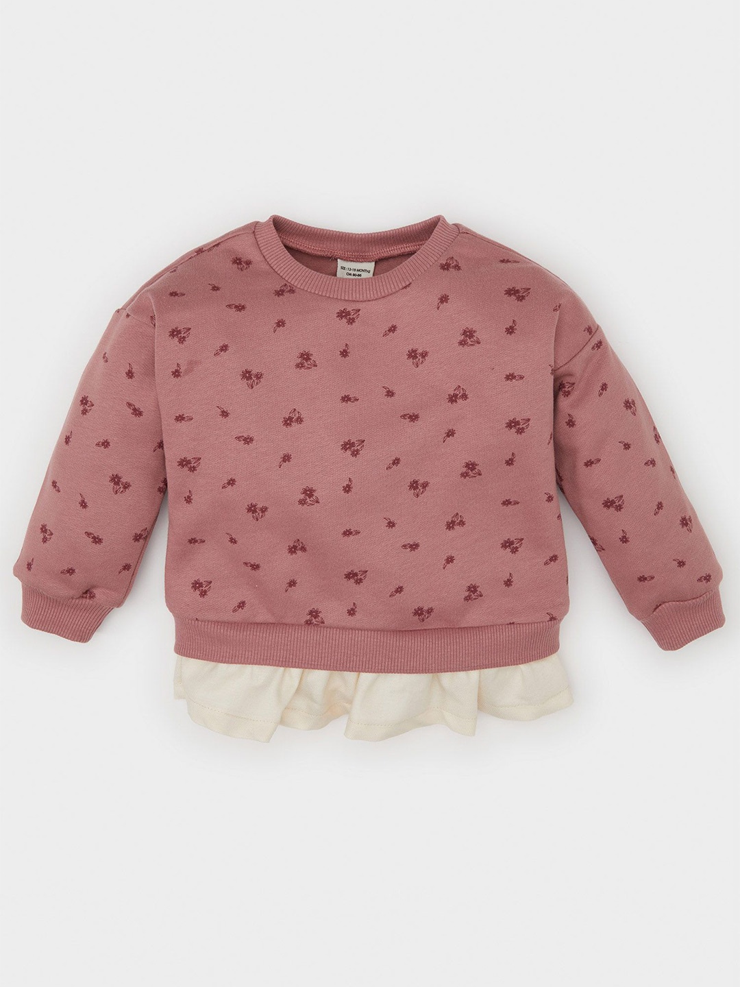 

DeFacto Girls Floral Printed Pullover, Peach