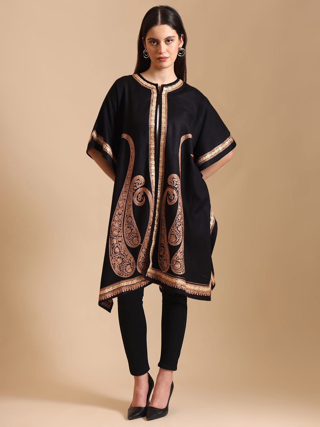 

Zamour Women Party Embroidered Shrug, Black