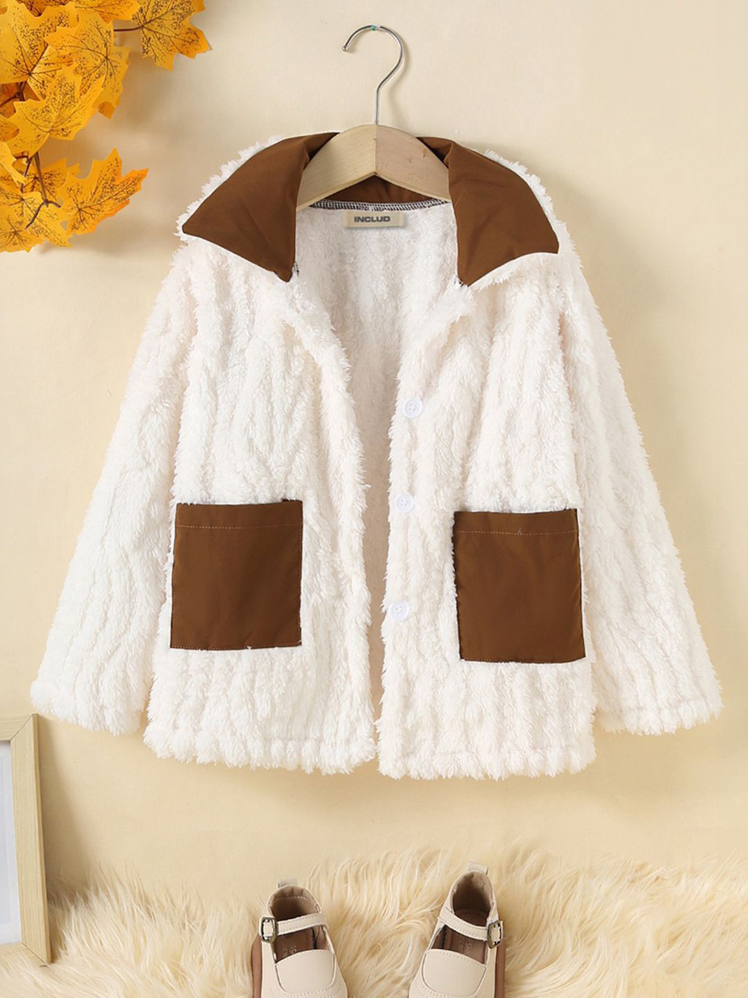 

INCLUD Girls Lightweight Open Front Jacket, White