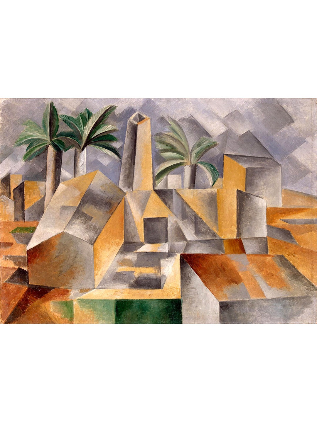 

Adventures India Grey & Green Wooden Painting Wall Art