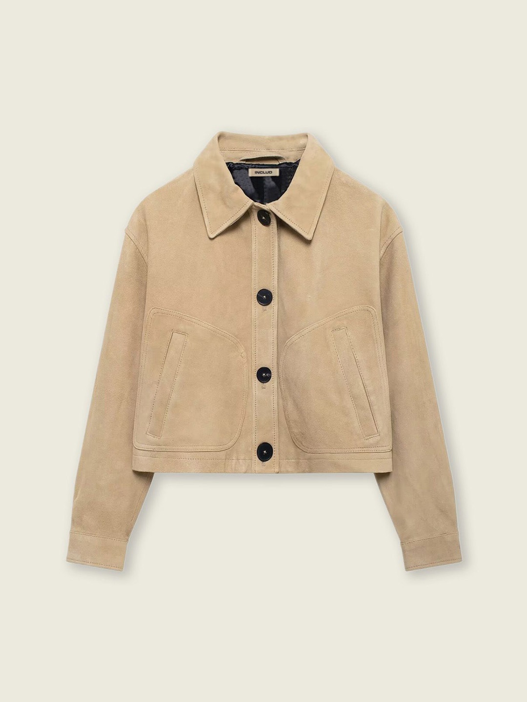 

StyleCast Women Crop Open Front Jacket, Khaki