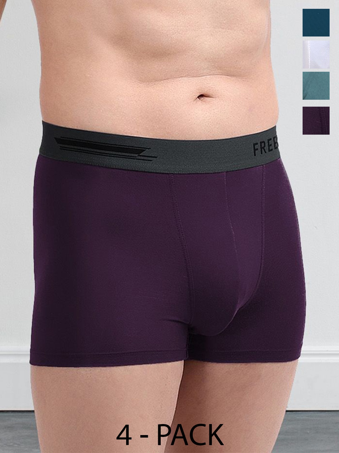 

FREECULTR Men Pack Of 4 Anti Bacterial Trunks, White
