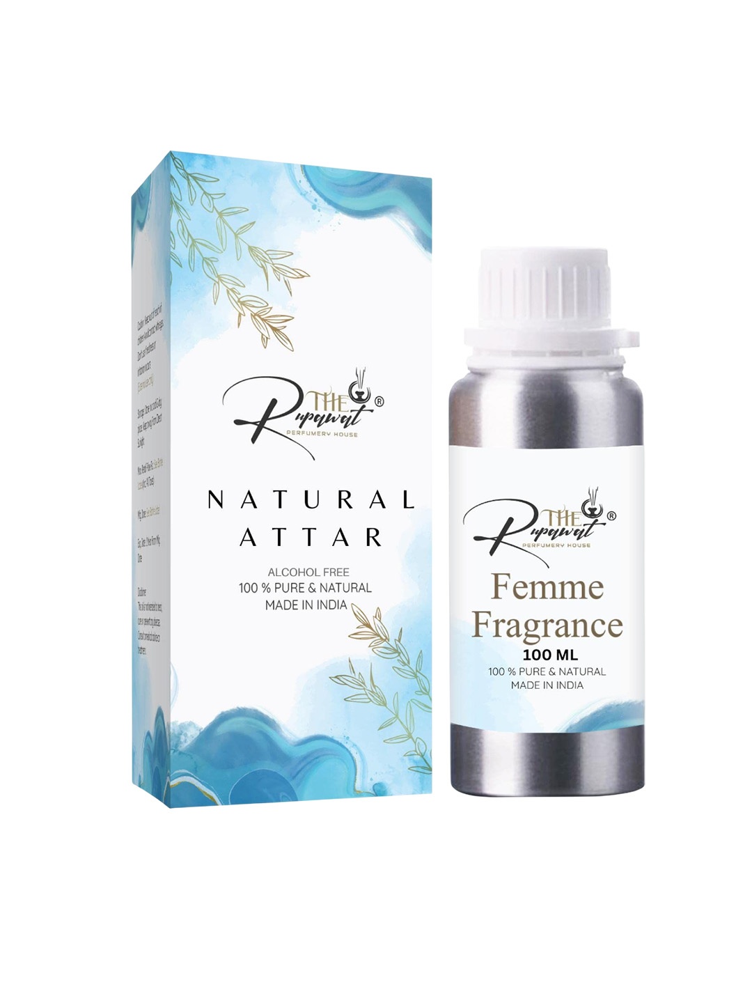 

THE RUPAWAT Perfumery House Femme Fragrance 100% Natural & Pure Alcohol Free Attar -100ml, Transparent