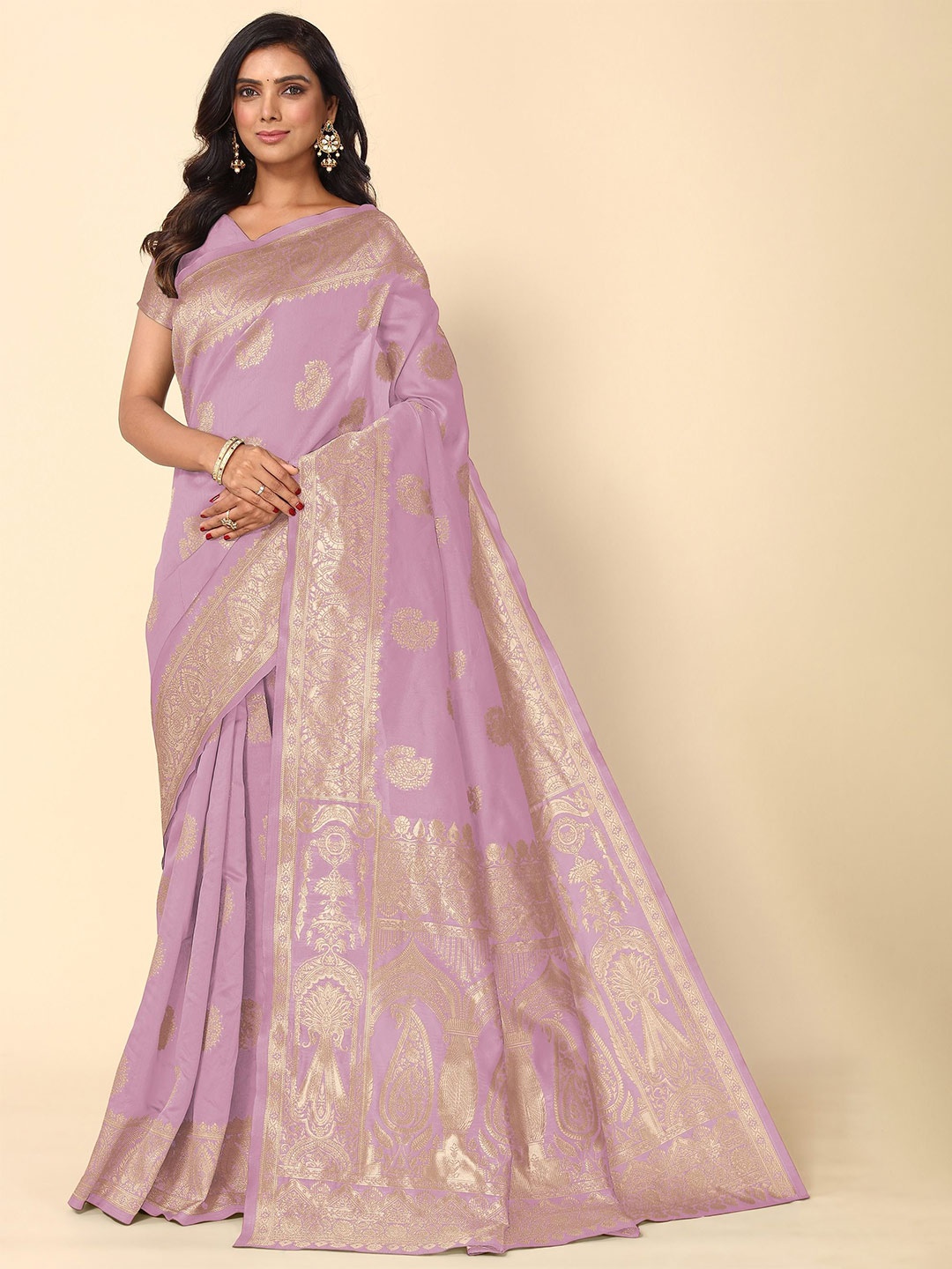 

Subham Woven Design Zari Banarasi Saree, Pink