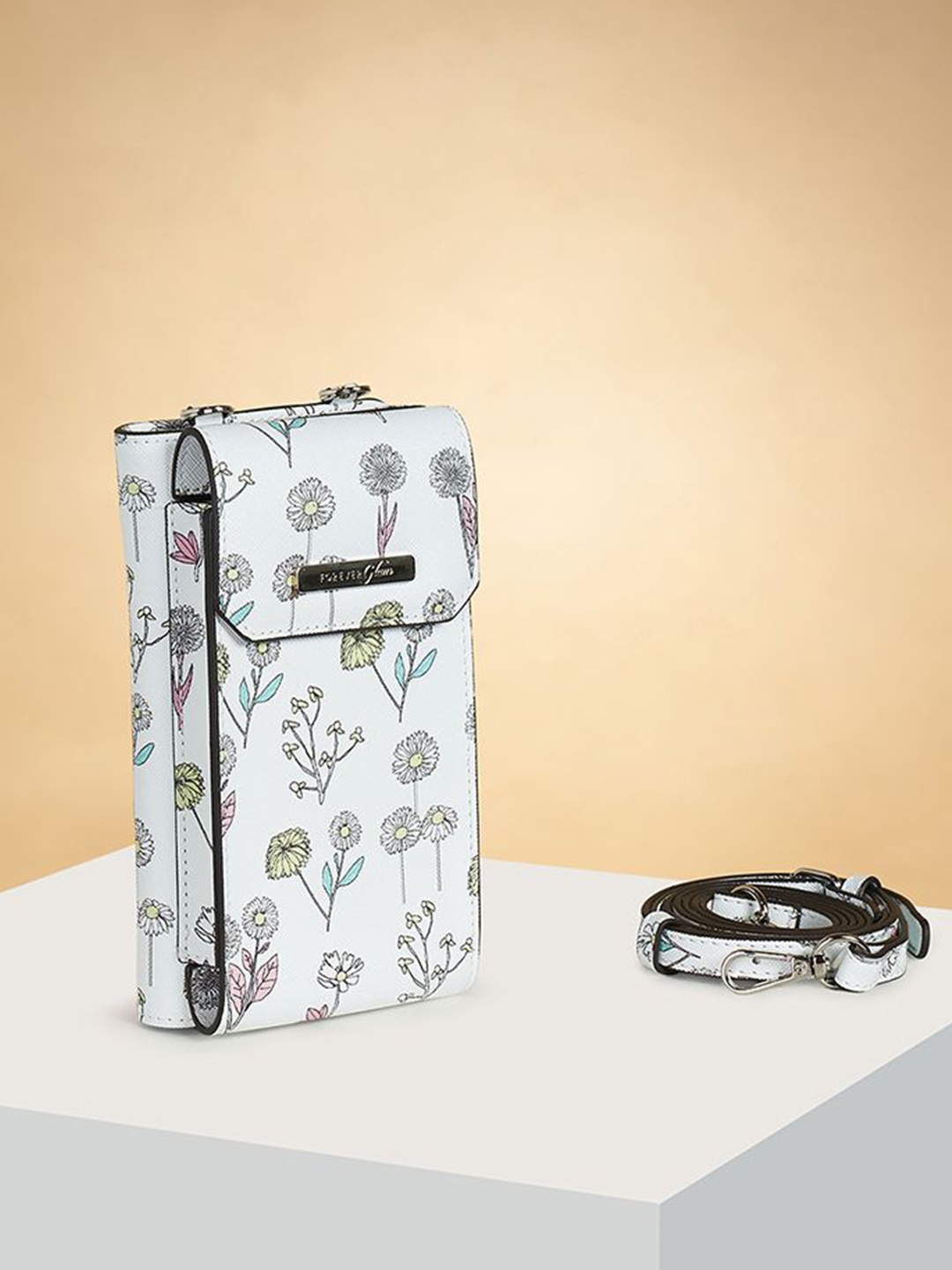 

Forever Glam by Pantaloons Women Floral Printed PU Zip Around Wallet, White
