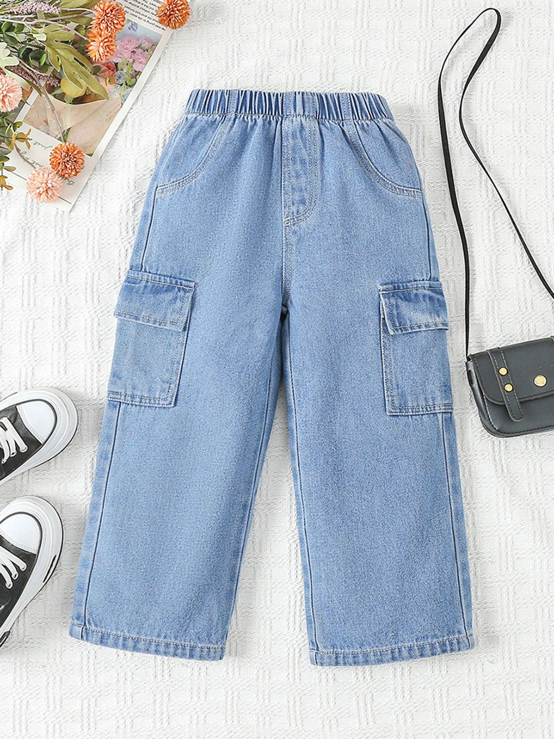 

INCLUD Girls Wide Leg Jeans, Blue
