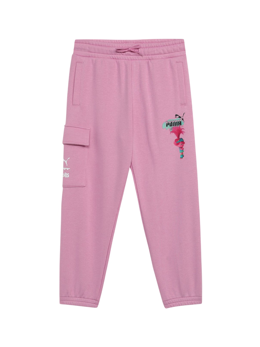 

Puma x Trolls Boys Cotton Cargo Trousers, Pink