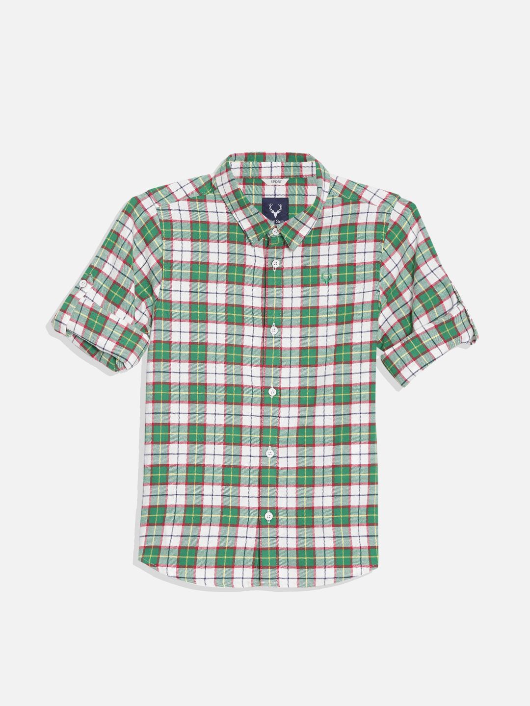 

Allen Solly Junior Boys Slim Fit Opaque Checked Casual Shirt, Green