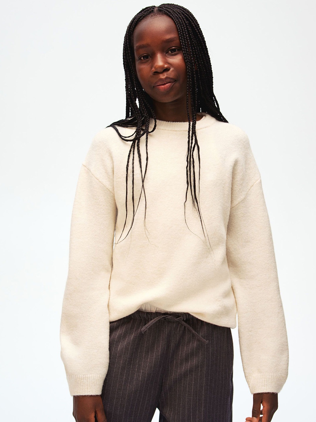 

H&M Girls Loose-Fit Jumper, White