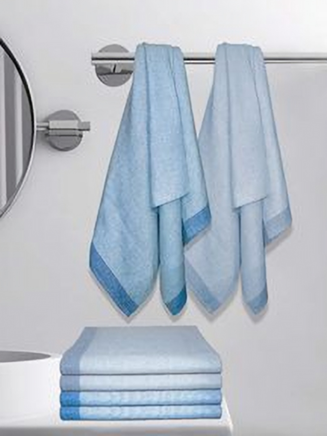 

Aura Blue & Grey 5 Cotton 210 GSM Bath Towel