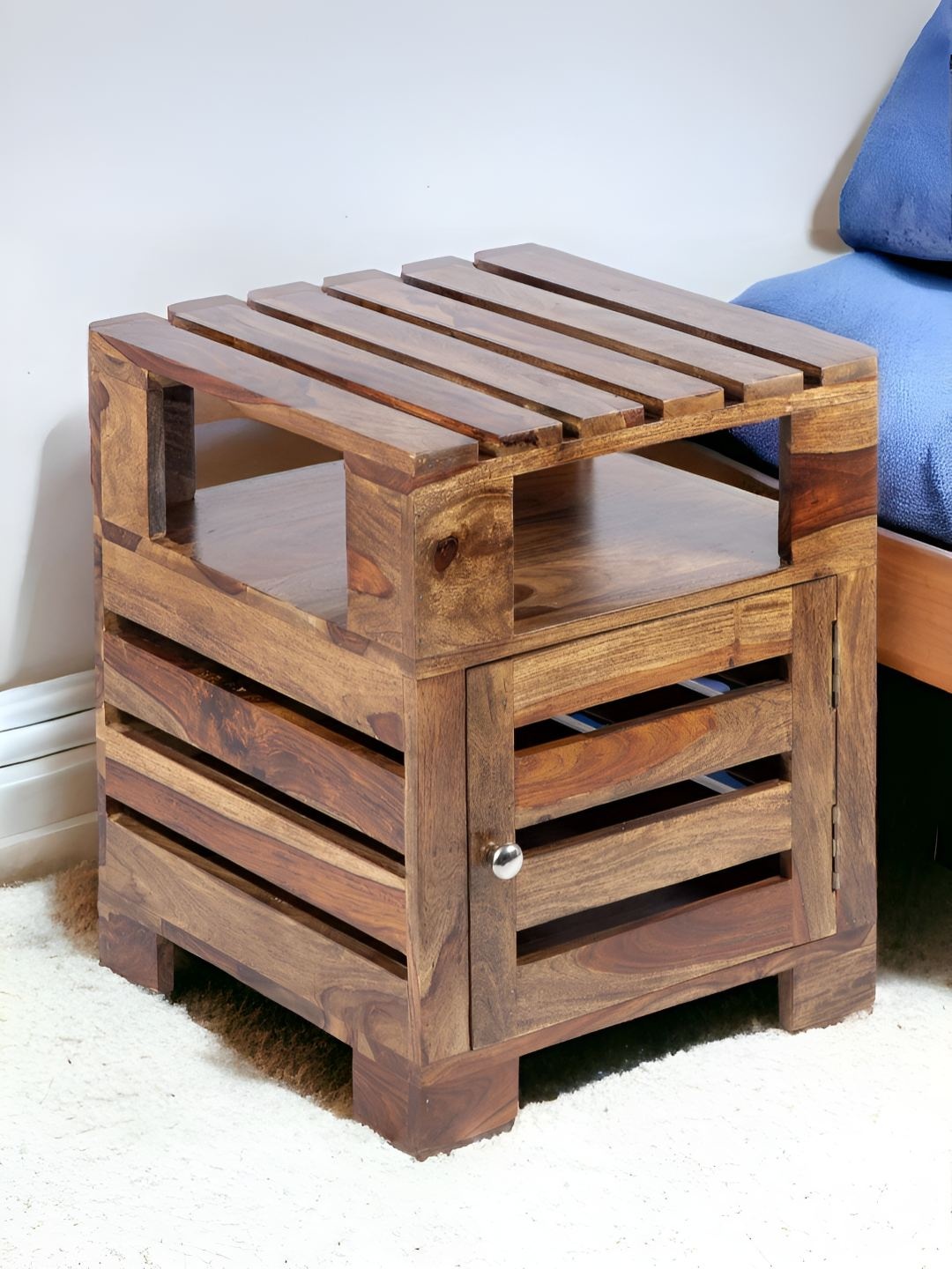 

Ikiriya Beige Square-Shaped Bedside Table