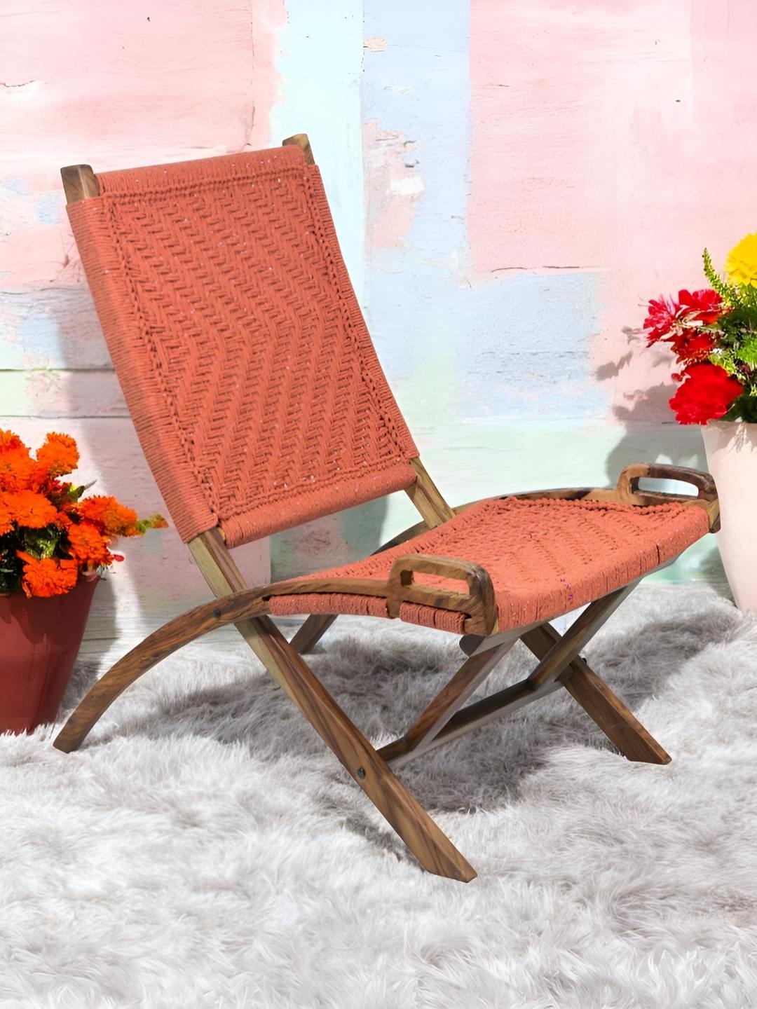 

Ikiriya Orange Wooded Lounge Chair