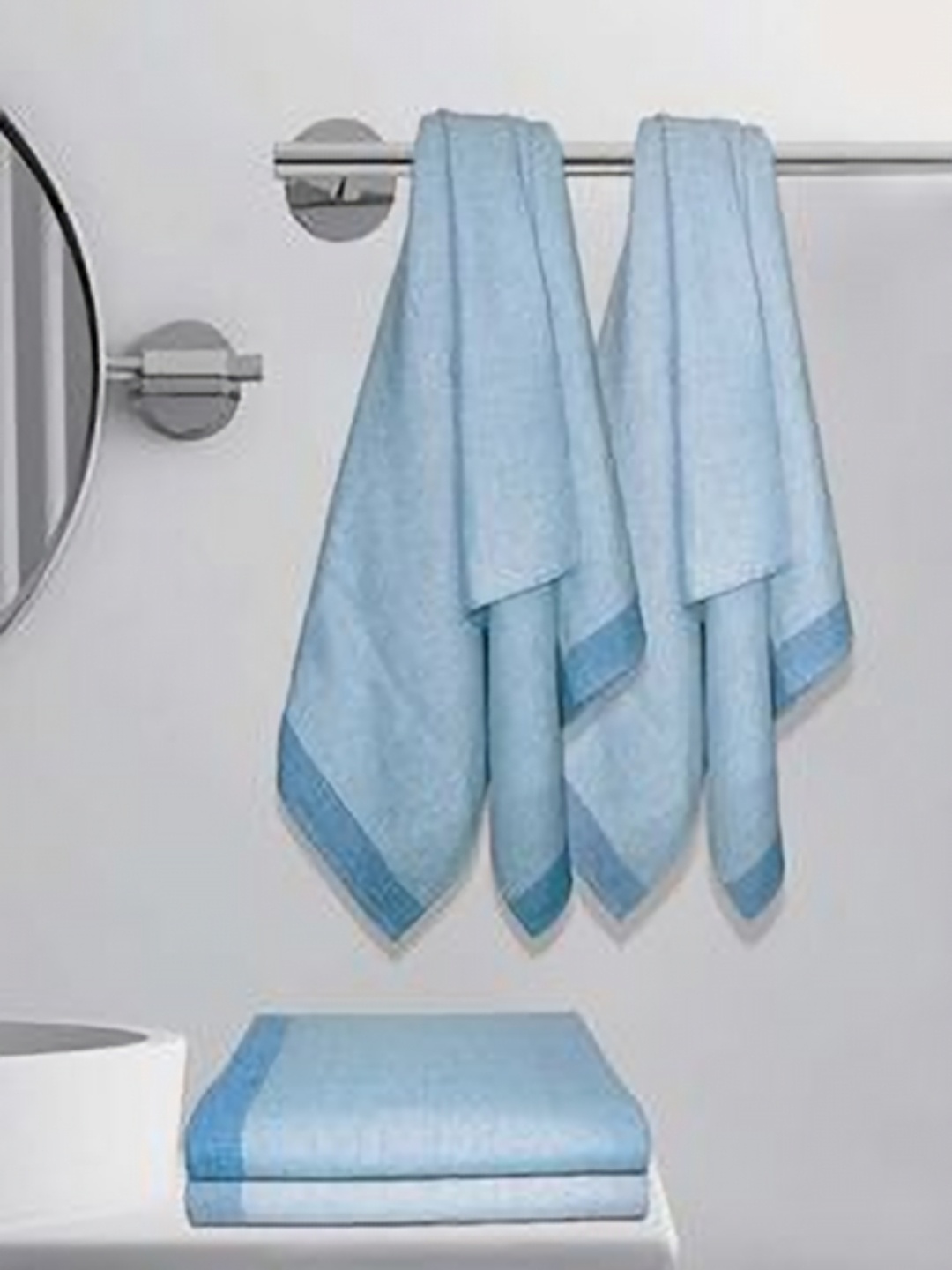 

Aura Blue & Navy Blue 4 Cotton 210 GSM Bath Towel
