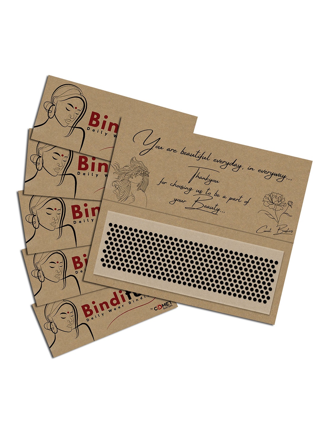 

Comet Busters Bindiful Set Of 5 Traditional Bindis - Black