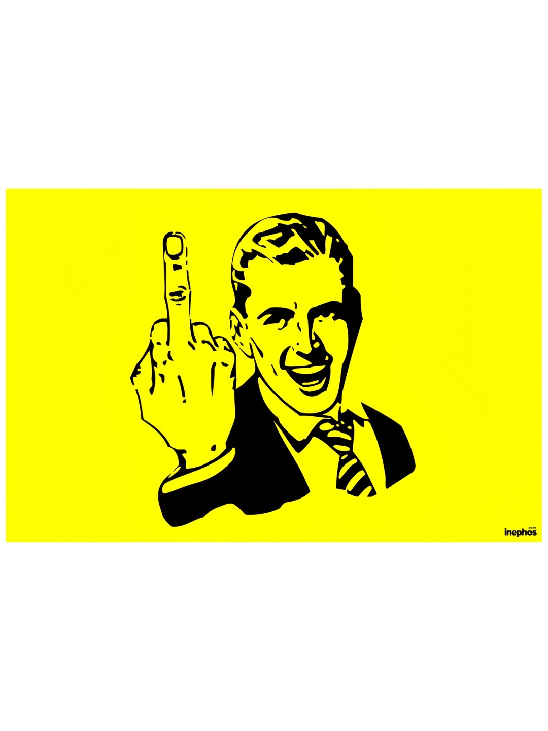 

Inephos Yellow & Black Middle Finger Meme Funny Vinyl Poster