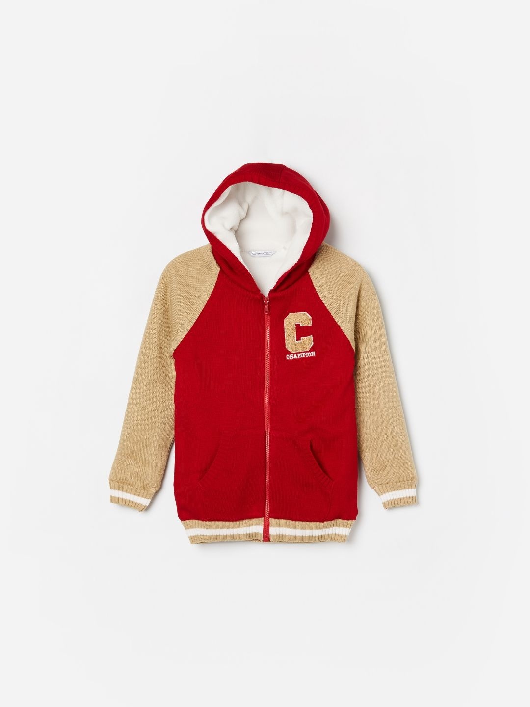

Fame Forever by Lifestyle Boys Colourblocked Pullover Hooded Neck Sweaters, Red