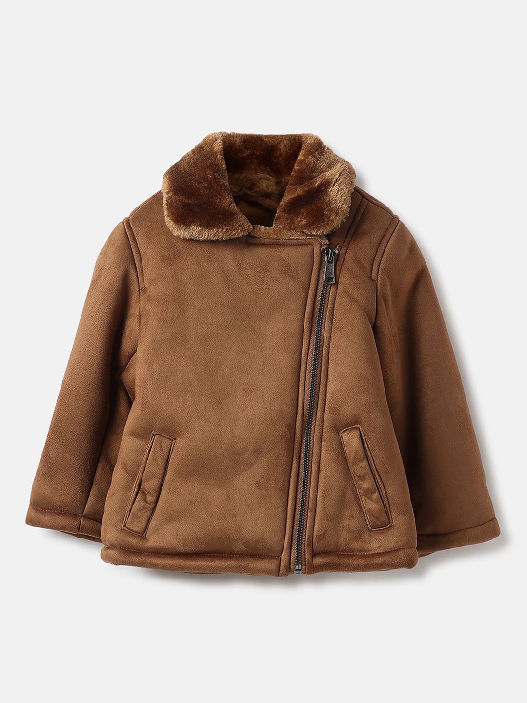 

United Colors of Benetton Girls Biker Jacket, Brown