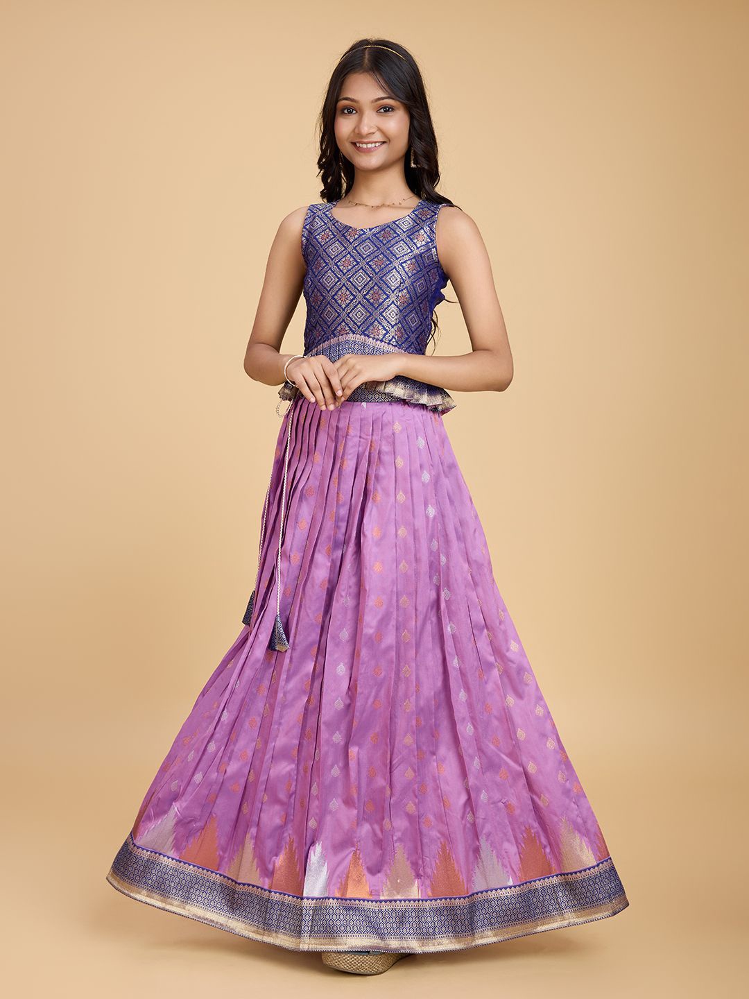 

Tasarika Girls Ready to Wear Lehenga &, Lavender