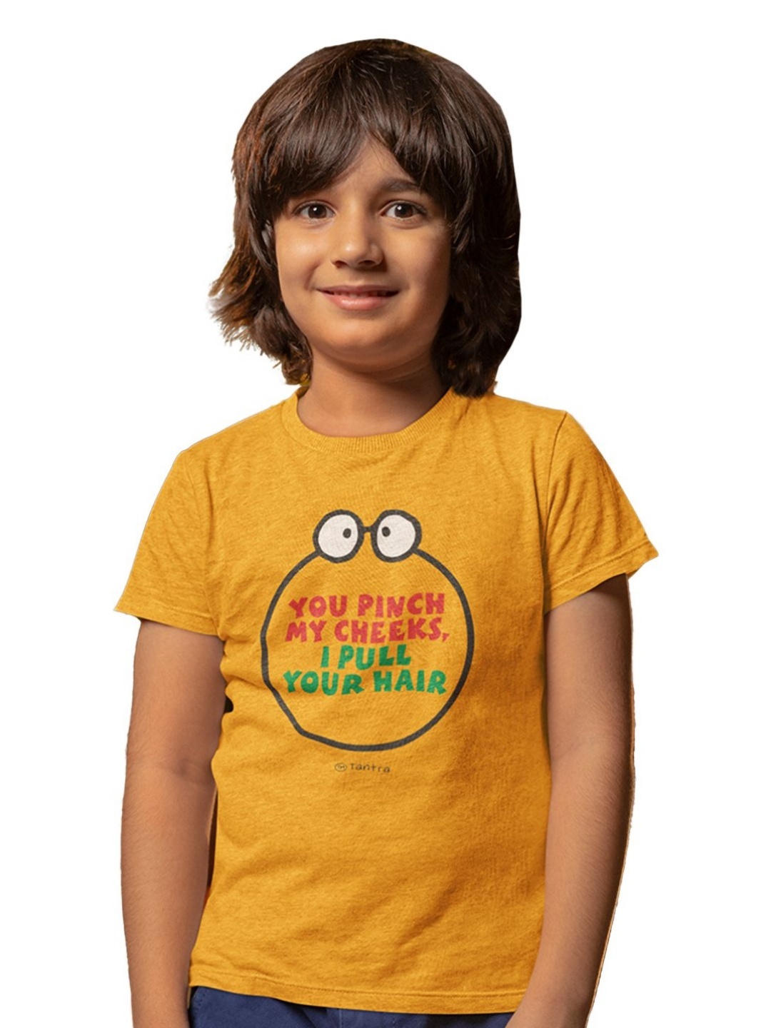 

Tantra Kids Typography Printed Applique T-shirt, Yellow
