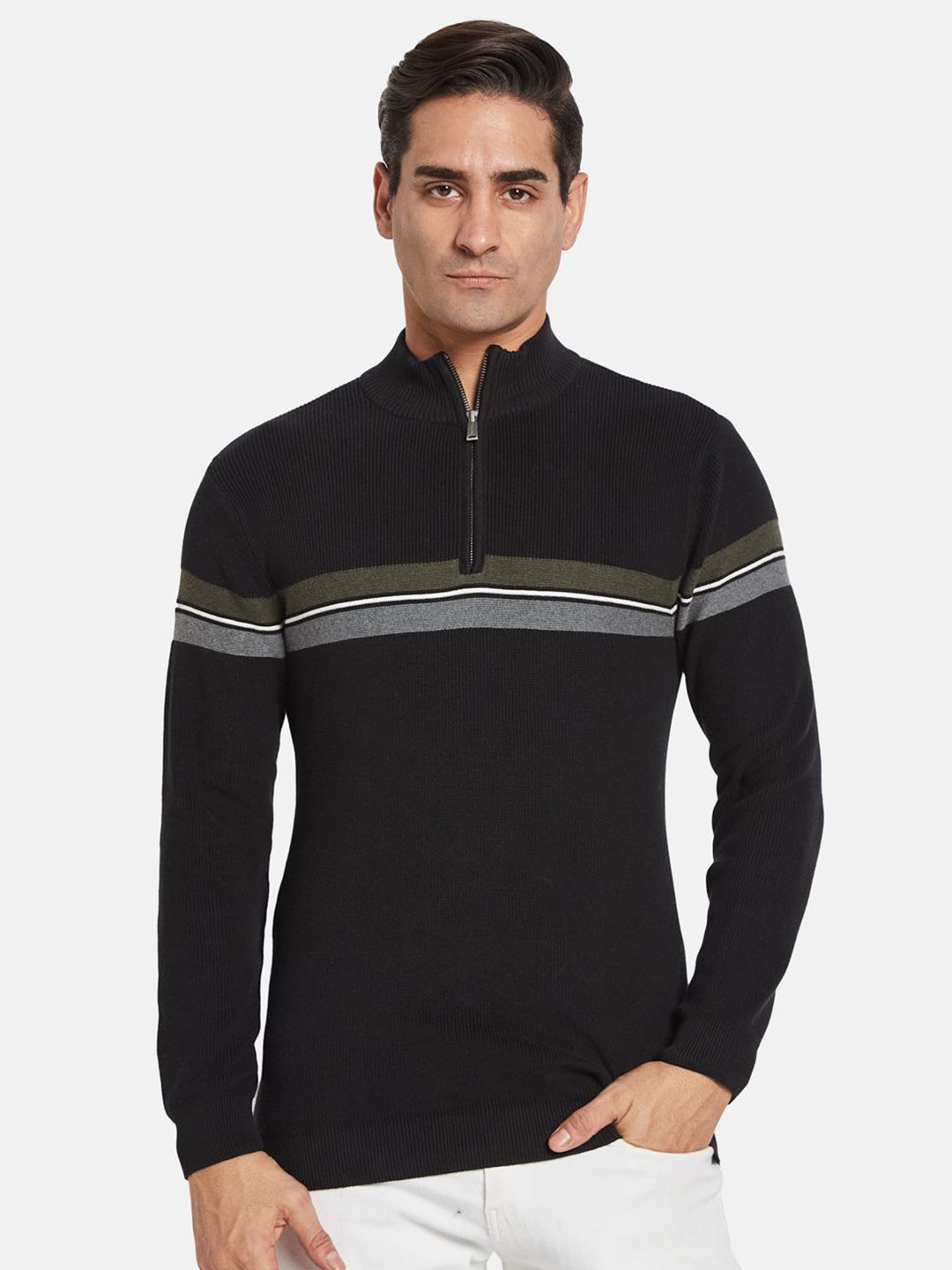 

METTLE Men Striped, Black
