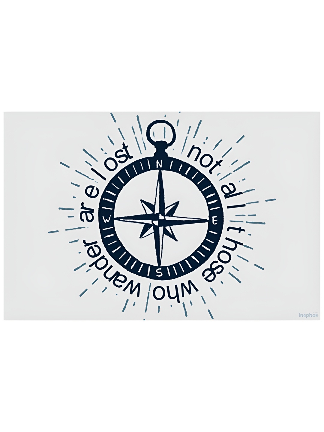 

Inephos Black & White Not All Those W&Er Are Lost Inspirational Vinyl Poster