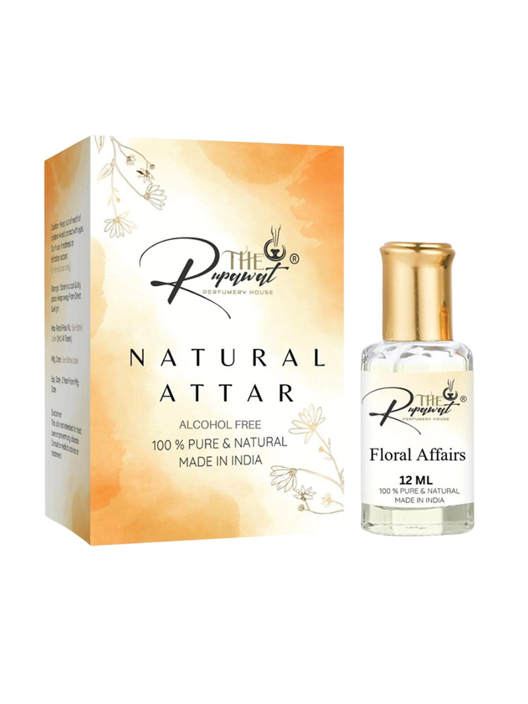 

THE RUPAWAT Perfumery House Floral Affairs 100% Natural Alcohol Free Attar - 12 ml, Transparent