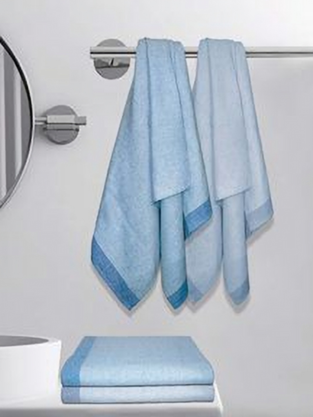 

Aura Blue & Grey 4 Cotton 210 GSM Bath Towel