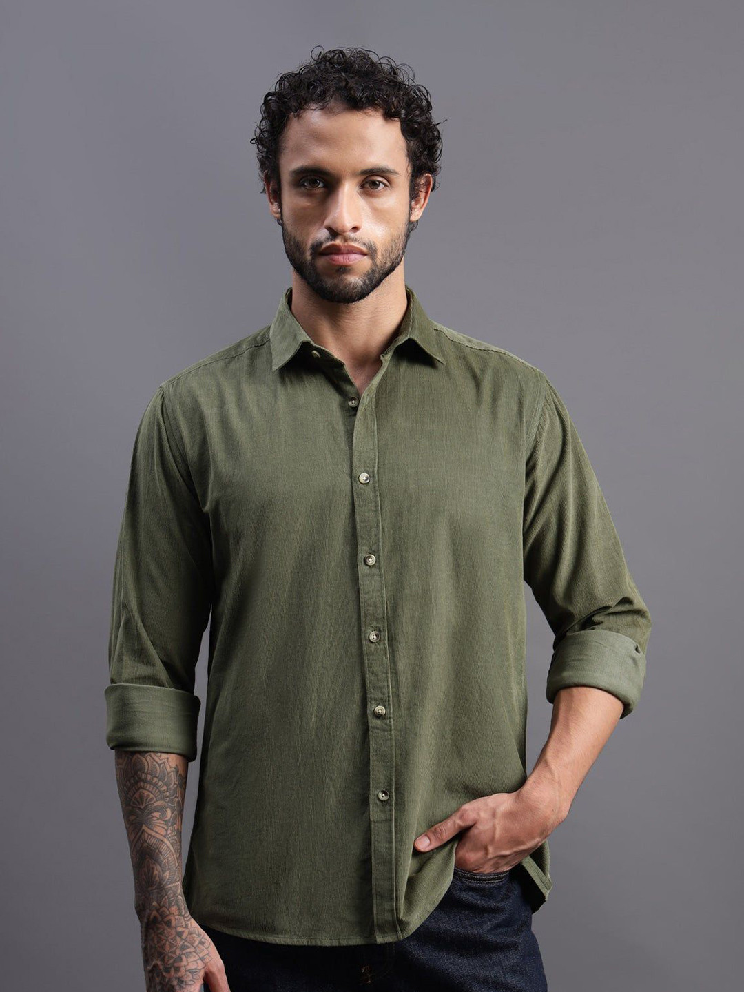 

Beyours Men Classic Opaque Casual Shirt, Sea green