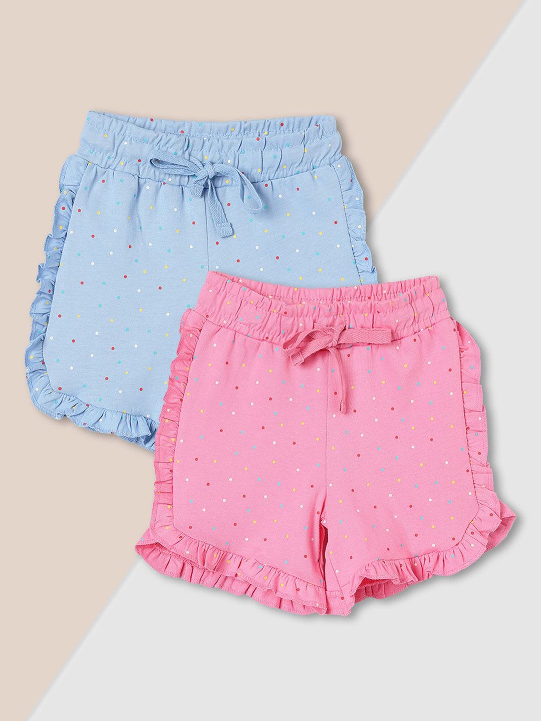 

max Girls Pack of 2 Printed Shorts, Multi