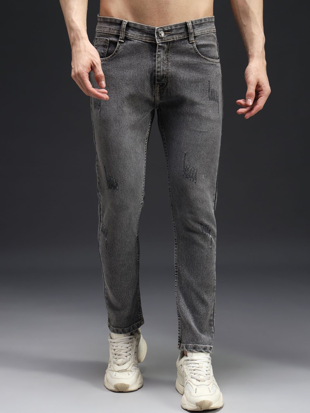 

DENIMLOOK Men Slim Fit Light Fade Jeans, Grey