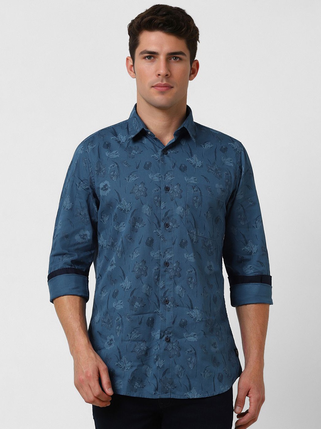 

VAN HEUSEN DENIM LABS Men Slim Fit Floral Opaque Printed Casual Shirt, Blue