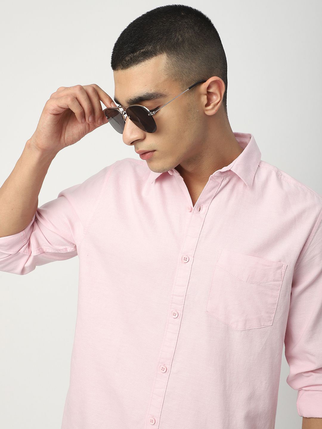 

R&B Men Opaque Casual Shirt, Pink
