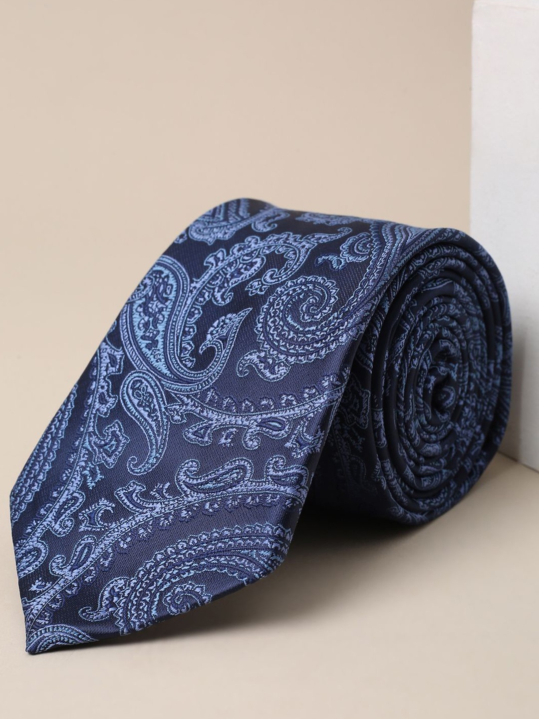 

Van Heusen Men Woven Design Ascot Tie, Navy blue