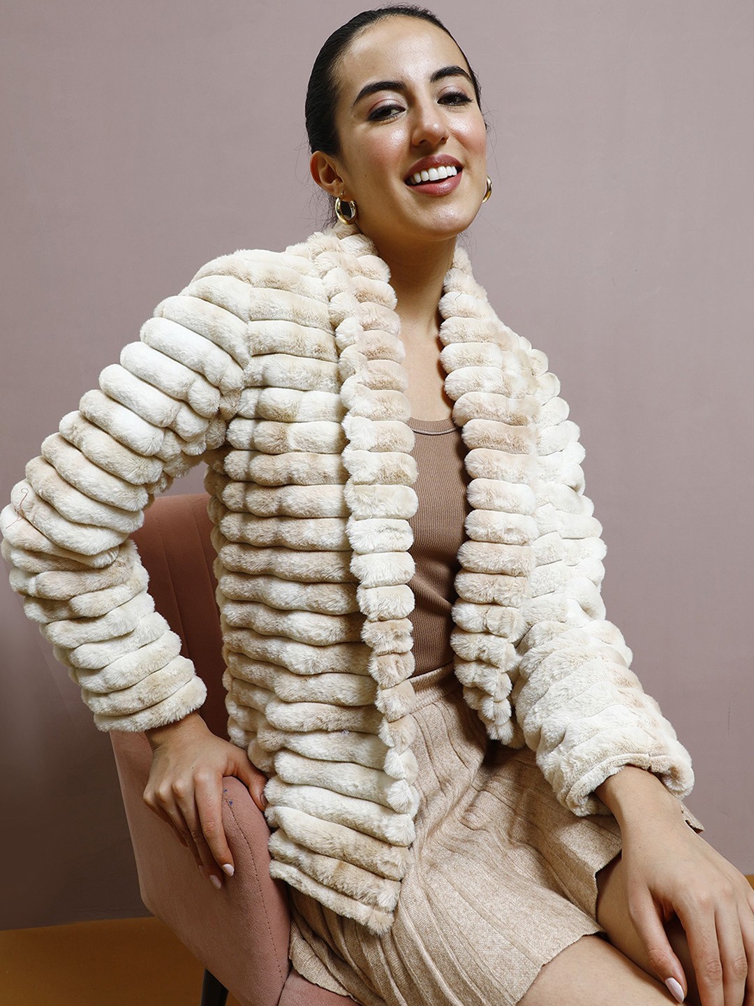 

Athena Women Single-Breasted Overcoat, Cream