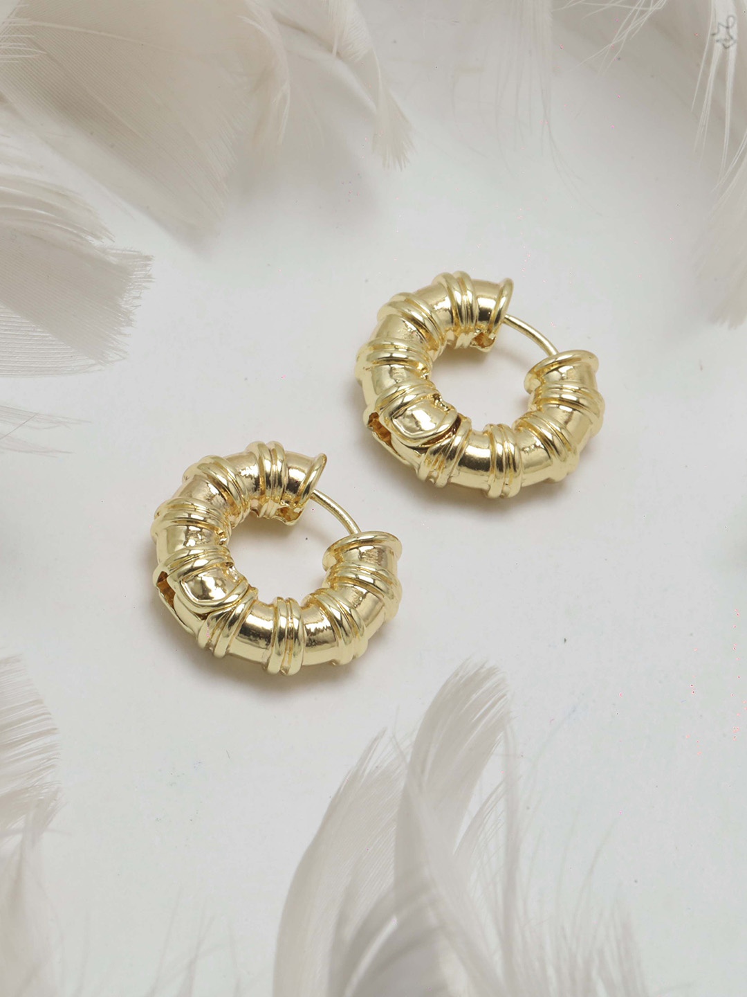 

Maansh Contemporary Studs Earrings, Gold