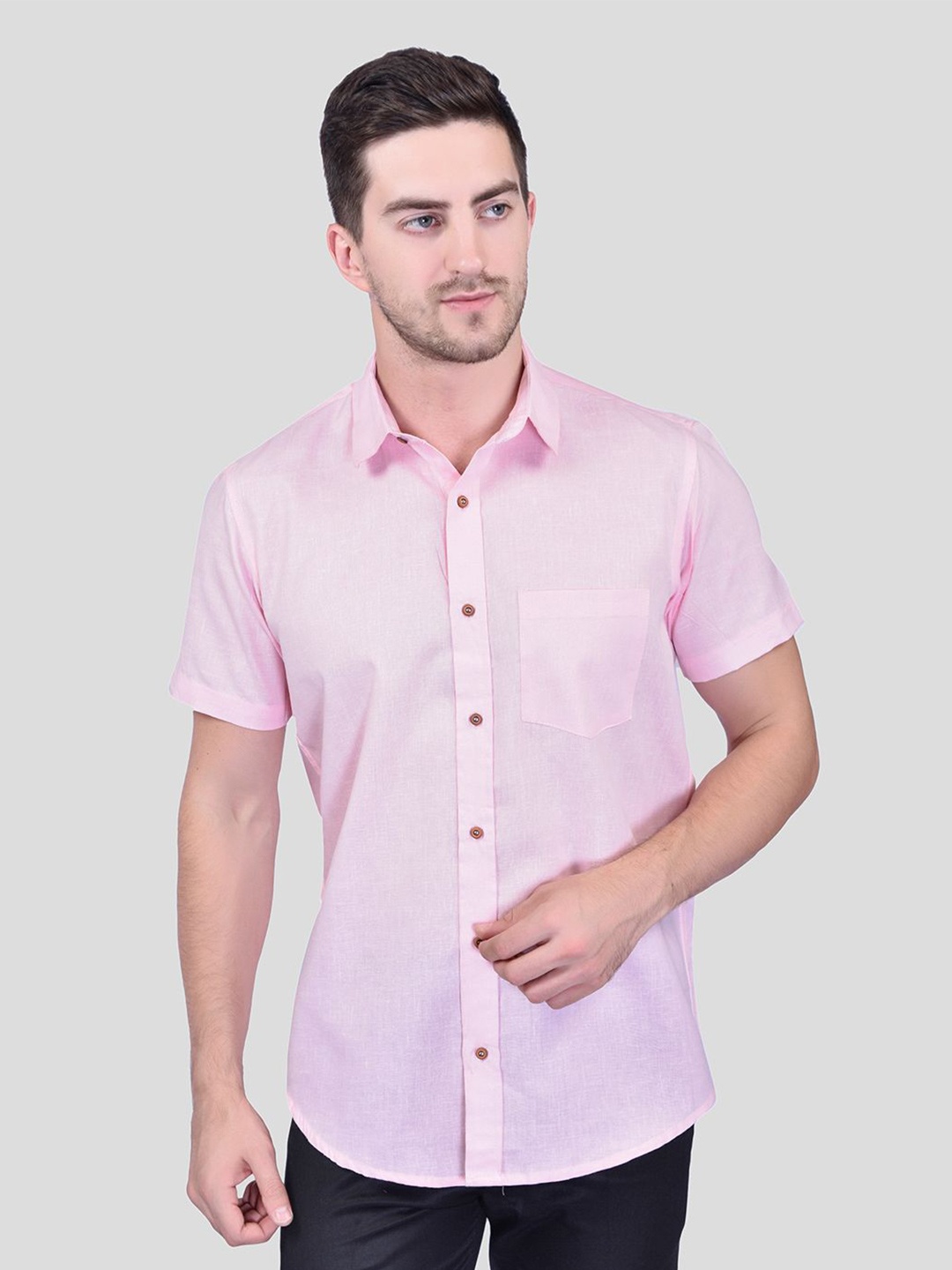 

PRINTINDIA Men Classic Opaque Casual Shirt, Pink