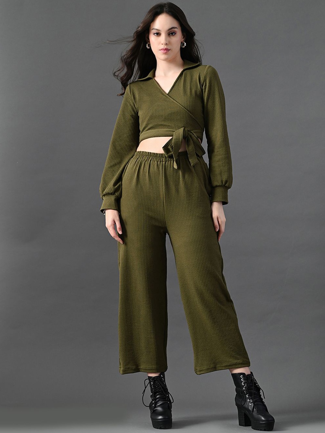 

The Roadster Lifestyle Co Top With Trousers Co-Ords, Olive