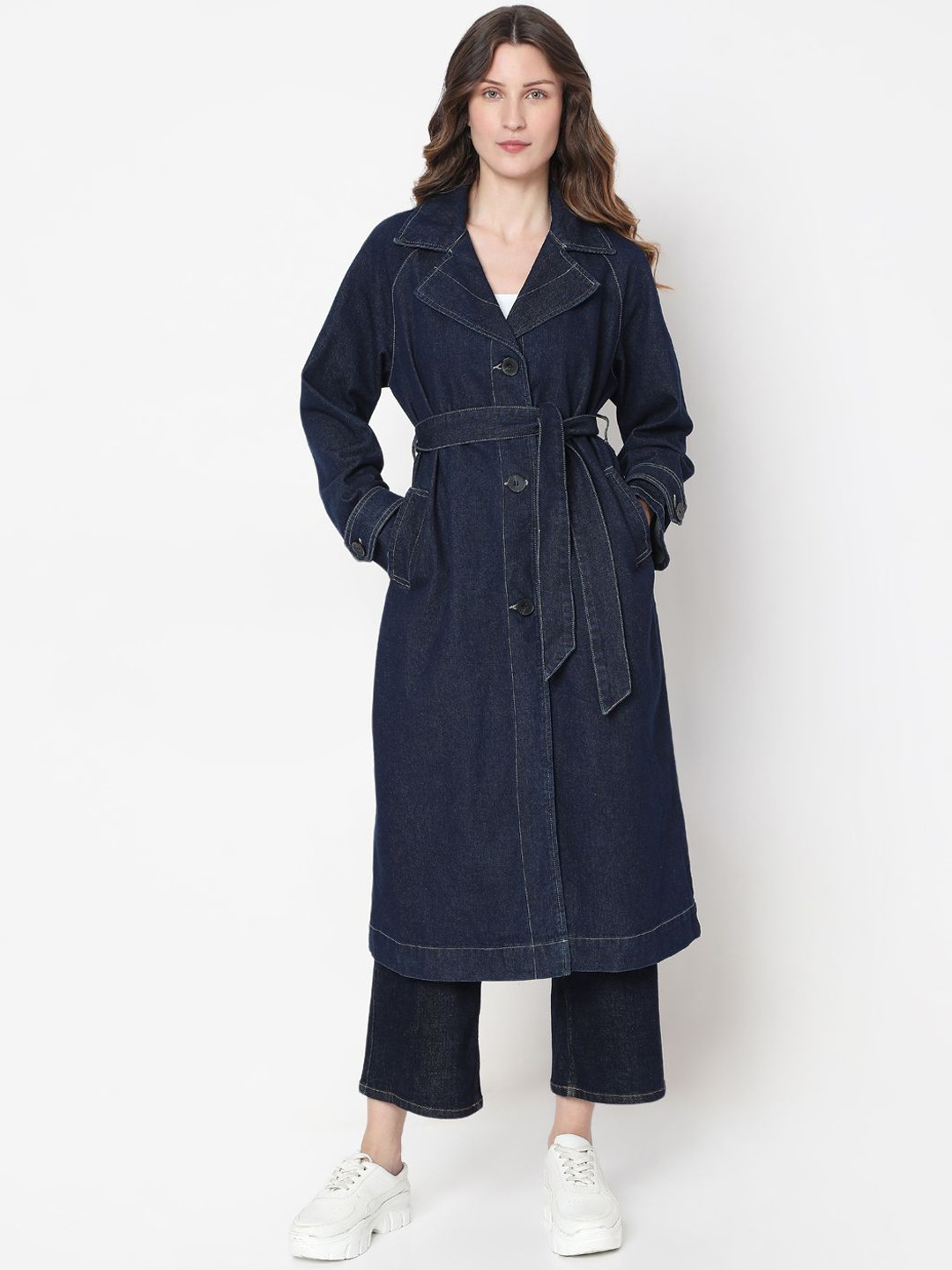 

Vero Moda Women Single-Breasted Trench Coat, Blue