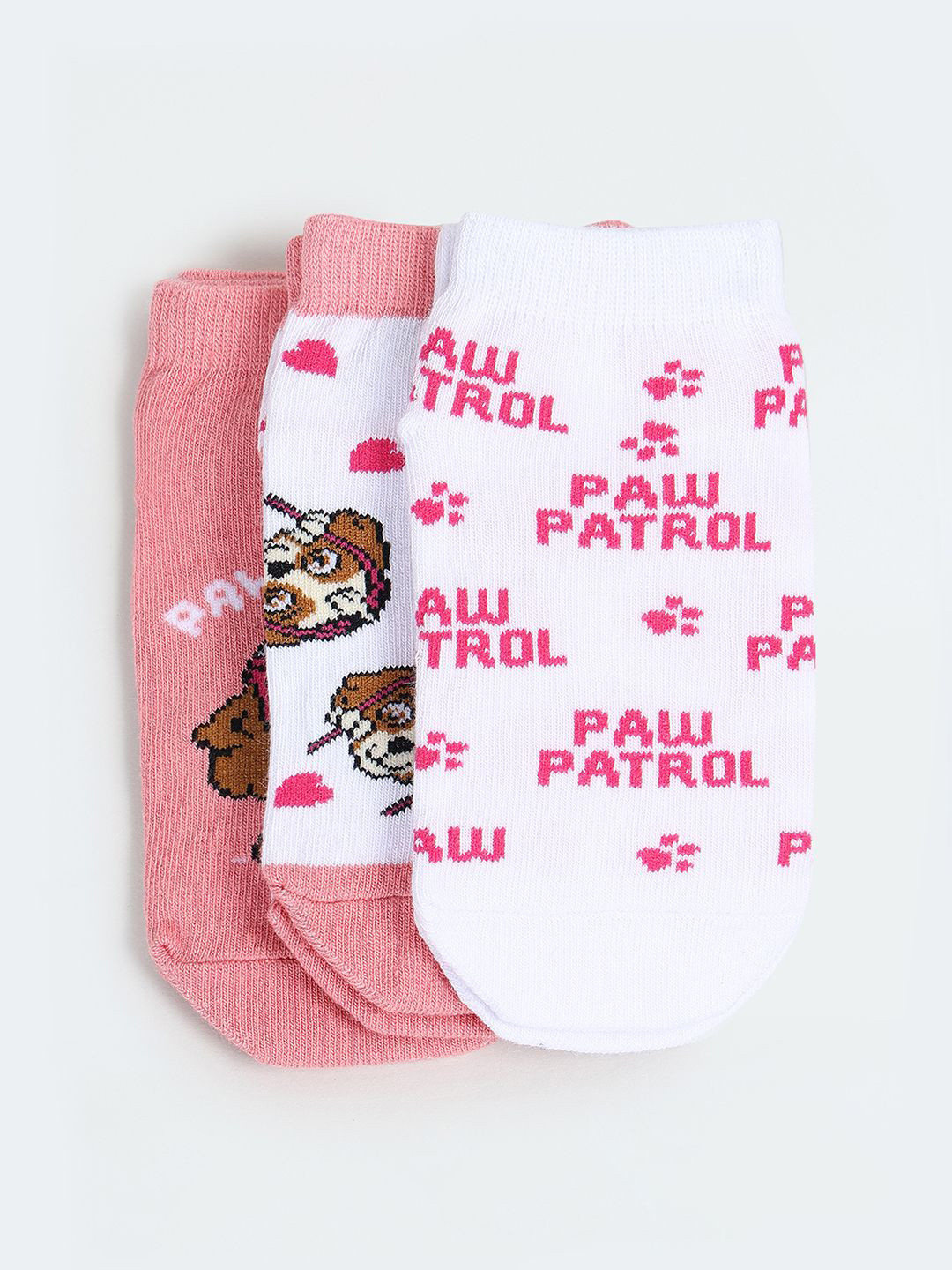 

Max Girls Pack Of 3 Patterned Ankle-Length Socks, White